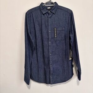 🆕 New York Kenneth Cole Men's Blue Denim Shirt